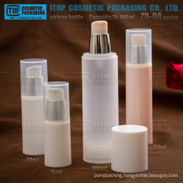 ZB-QA Series 15ml 30ml 40ml 50ml 80ml 100ml lotion pump round PP plastic airless pump bottle